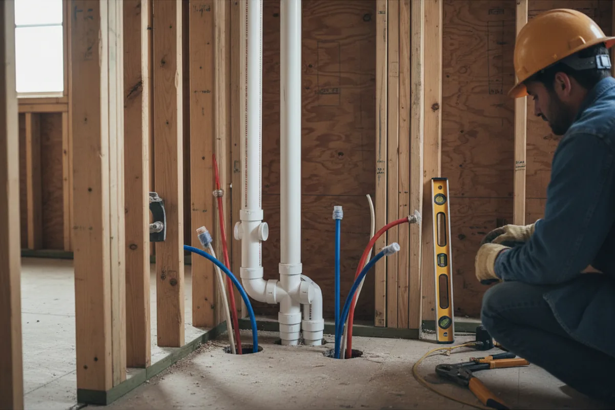 Drain and supply rough-in during Drain Cleaning in Citrus Heights